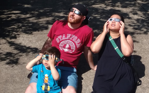 My family and I viewing the solar eclipse on August 21, 2017.